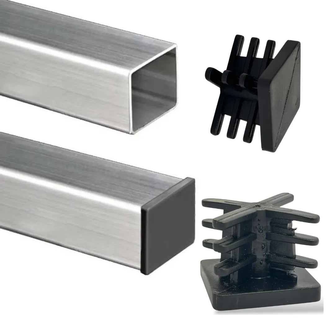 Embout carré pour Pied de meuble - 20 pcs 30mmx30mm NOIR - SQES