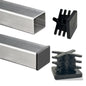 Embout carré pour Pied de meuble - 20 pcs 30mmx30mm NOIR - SQES