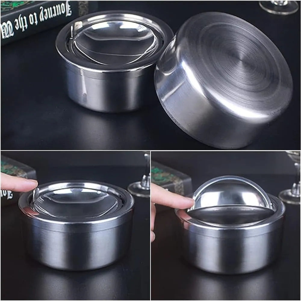 Cendrier avec couvercle Amovible en inox - SQES