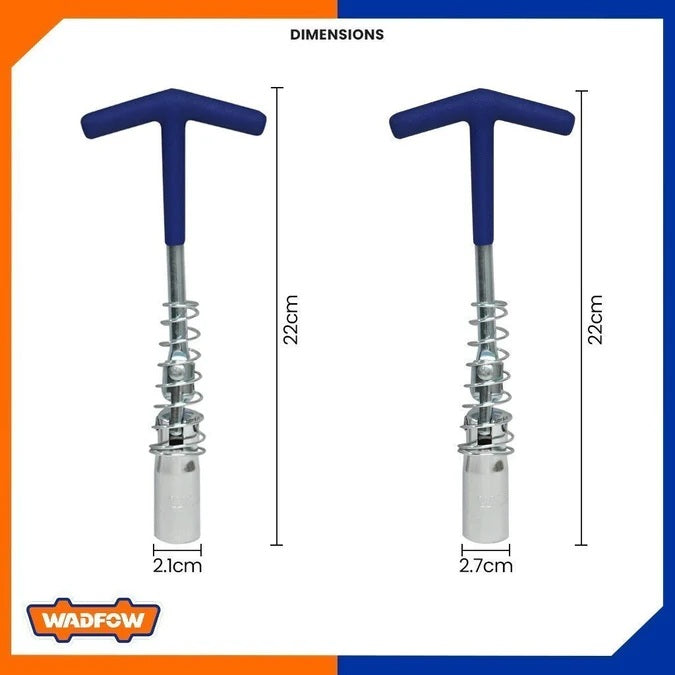 Clé à Bougie WADFOW – Douilles 16 mm & 21 mm avec Manche en T - SQES