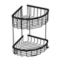 Panier à Savon Double 20x20 Noir - Étagère d'Angle Salle de Bain