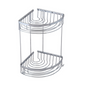 Panier à Savon Double 20x20 Chrome - Étagère d'Angle Salle de Bain