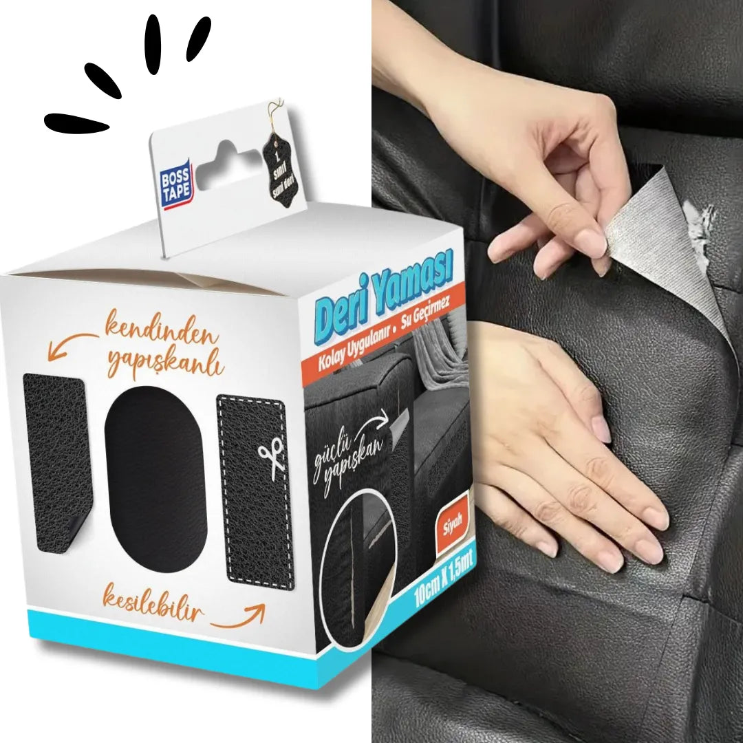BOSS TAPE Patch auto adhésif en cuir Noir - SQES