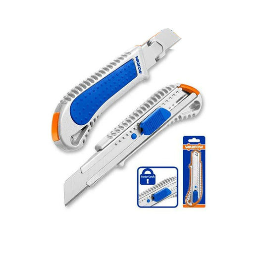 Cutter Professionnel – Lame Sécable 18 mm – Corps en Alliage d'Aluminium - SQES