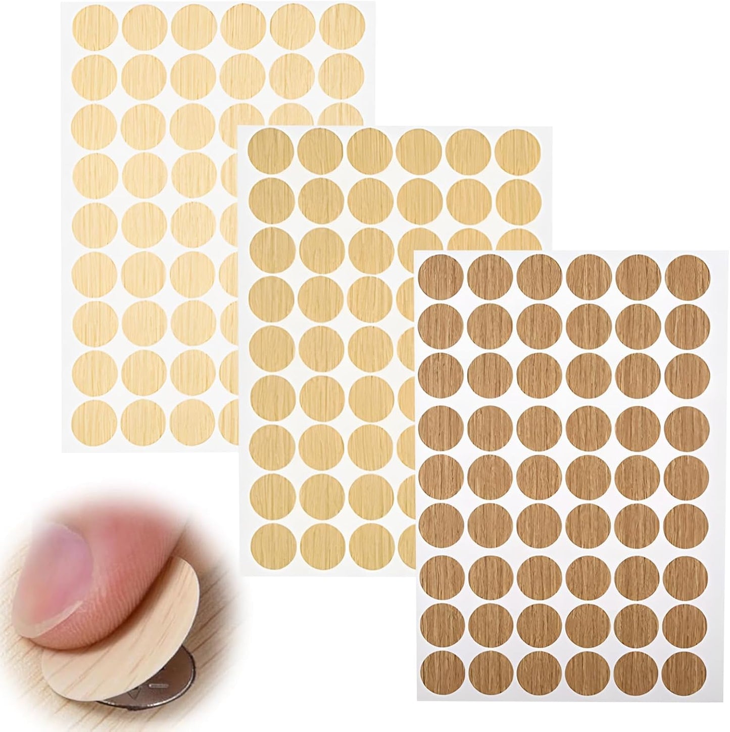 Cache Vis Autocollant Bois en Texture Bois Chêne Clair,  Cache Trou Meuble, Autocollants pour Cacher Les Défauts des Meubles
