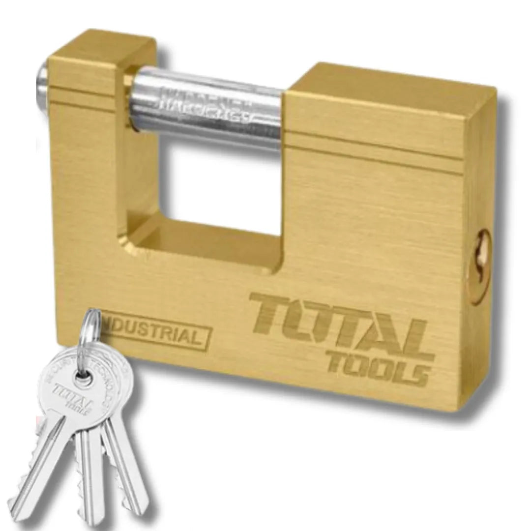 Cadenas Rectangle - en Laiton - Haute sécurité - 3 clés - TOTAL - SQES