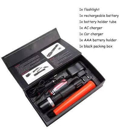 Lampe de Poche LED Rechargeable, Torche en Aluminium Haute luminosité avec 3 Modes de luminosité Réglables - SQES