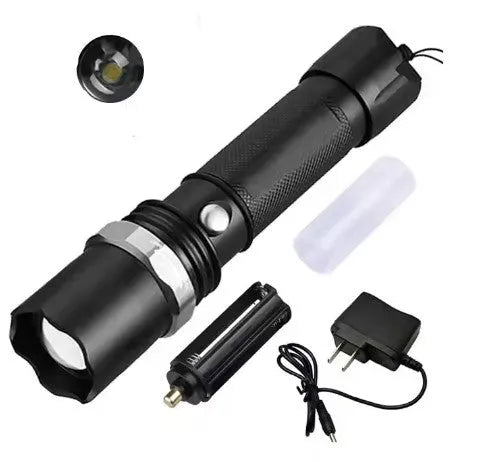 Lampe de Poche LED Rechargeable, Torche en Aluminium Haute luminosité avec 3 Modes de luminosité Réglables - SQES