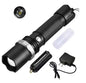 Lampe de Poche LED Rechargeable, Torche en Aluminium Haute luminosité avec 3 Modes de luminosité Réglables - SQES