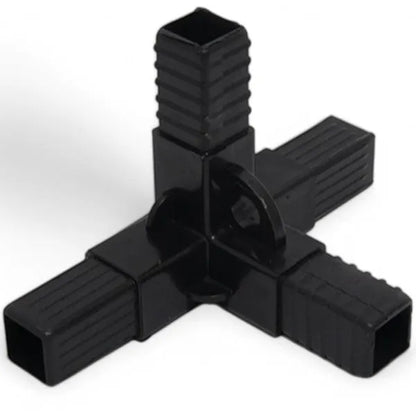 Connecteur de tube carrée 25mm 4 voies Noir - lot 12pcs - SQES