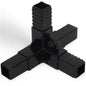 Connecteur de tube carrée 25mm 4 voies Noir - lot 12pcs - SQES