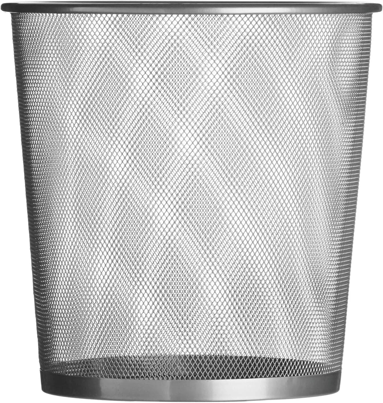 Corbeille à Papier Métallique GRIS de bureau, Cuisine, Salle de Bain. - SQES
