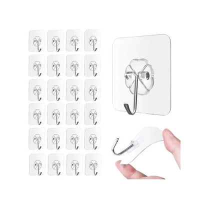 Lot de 24 Crochet - Transparents - Auto-Adhésifs pour Salle de Bain - SQES