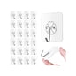 Lot de 24 Crochet - Transparents - Auto-Adhésifs pour Salle de Bain - SQES