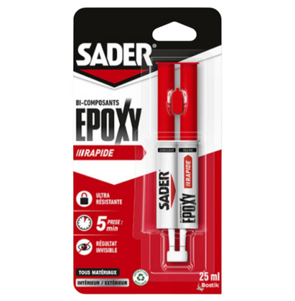 COLLE EPOXY BI-COMPOSANT RAPIDE SECHAGE RAPIDE sader 25ml - SQES