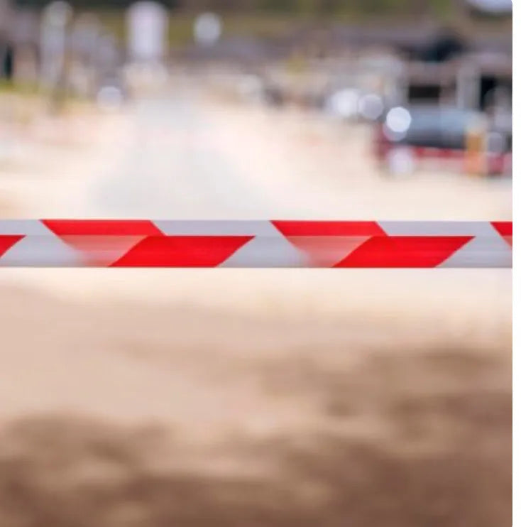 Ruban de signalisation chantier 100m x 70mm Rouge et Blanc - SQES