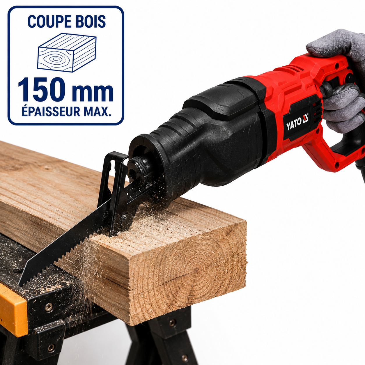Scie à Sabre Sans Fil YATO 18V – Bois, Métal, Pvc & Viande