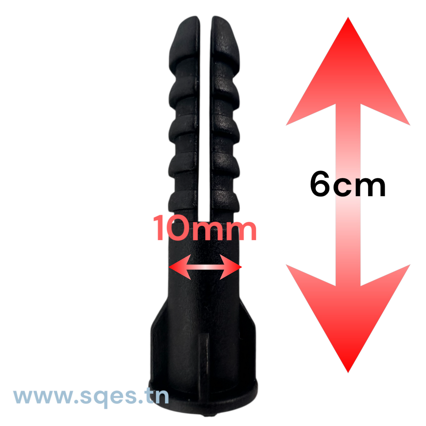 Cheville Plastique Noire en PEHD – Résistance Renforcée et Finition Discrète 10mm