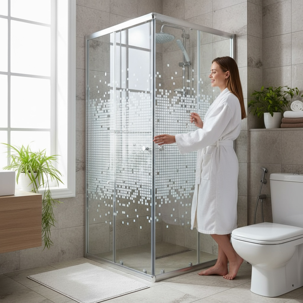 Cabine de douche carré 90/90/190 chromé