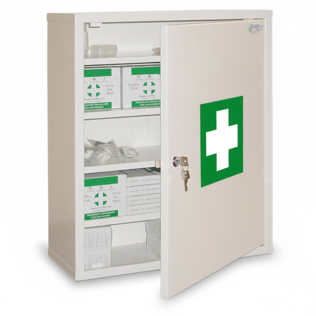 Boîte à Pharmacie Métallique Blanc GM