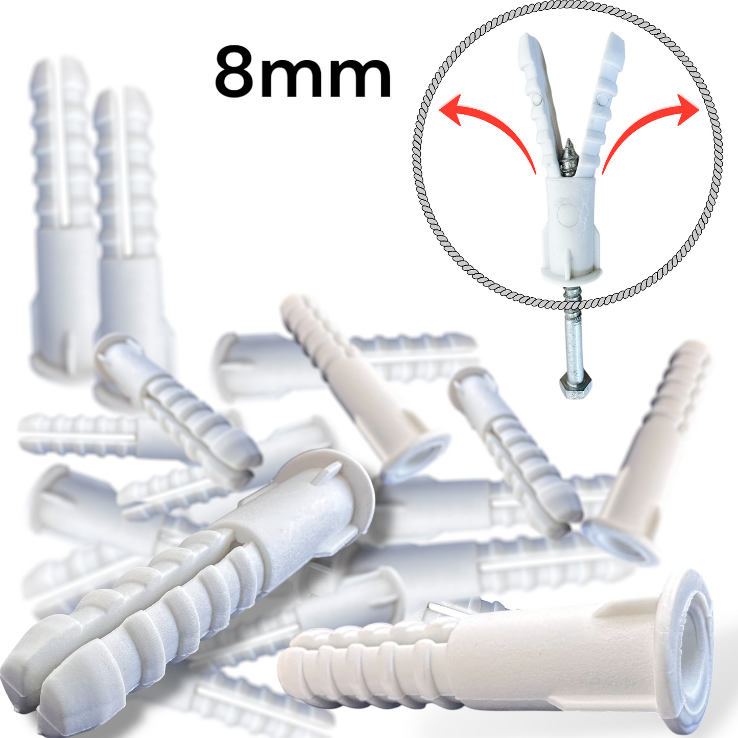 Cheville Plastique en PEHD – Résistance Maximale pour Fixations Solides 8mm