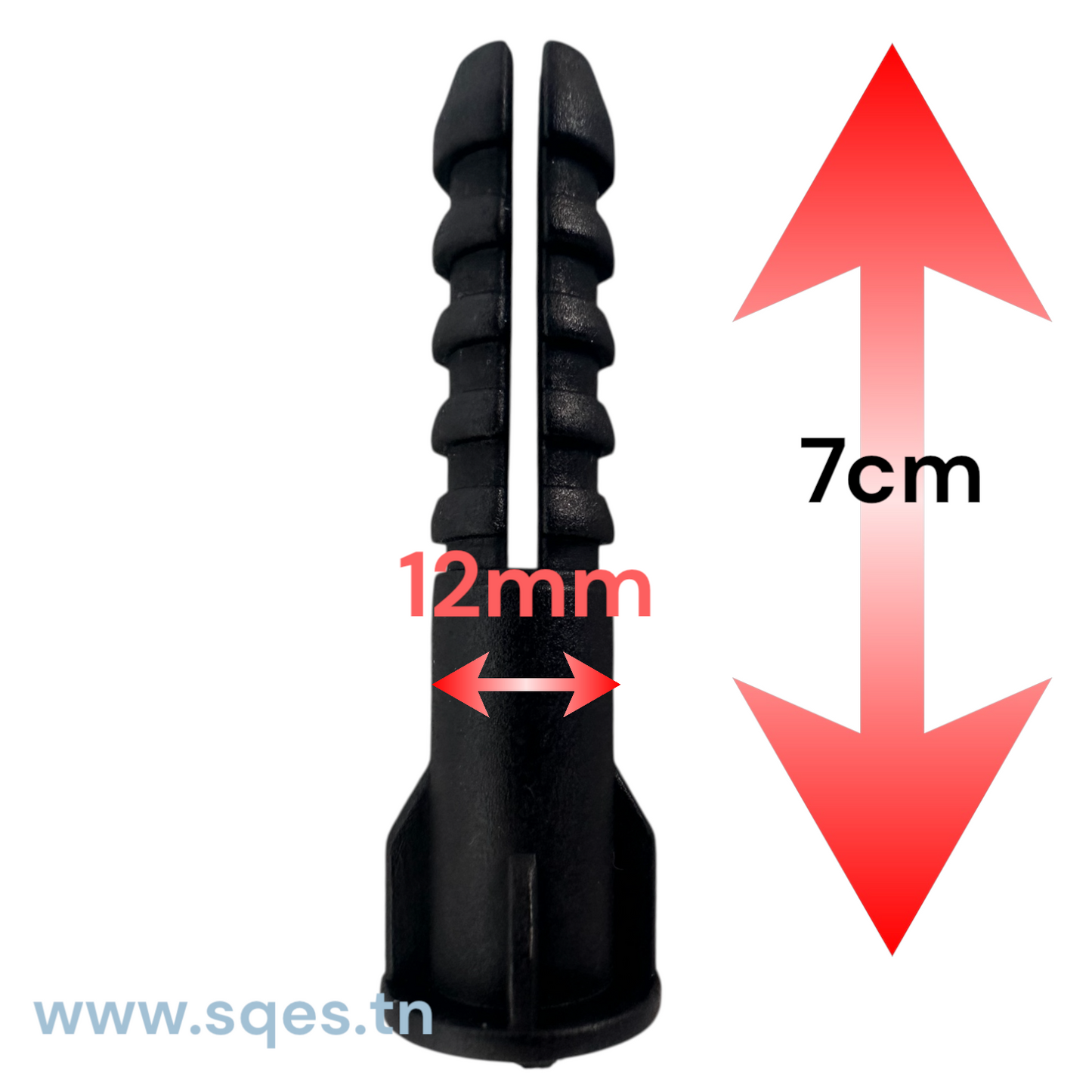 Cheville Plastique Noire en PEHD – Résistance Renforcée et Finition Discrète 12mm