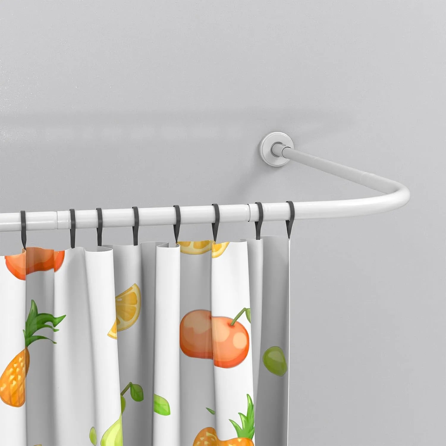 Barre de douche d'angle Tringle universelle Aluminium Blanc 90cmx90cm - SQES