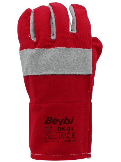 Gants de travail en tissue de coton renforcée de cuir - SQES