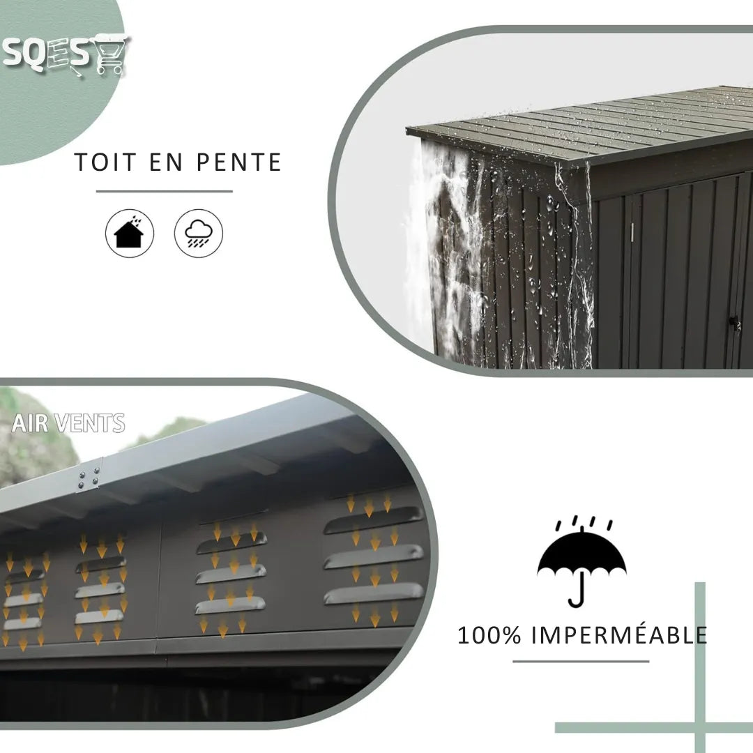 DOUGUA Abri de jardin en métal avec toit incliné - SQES