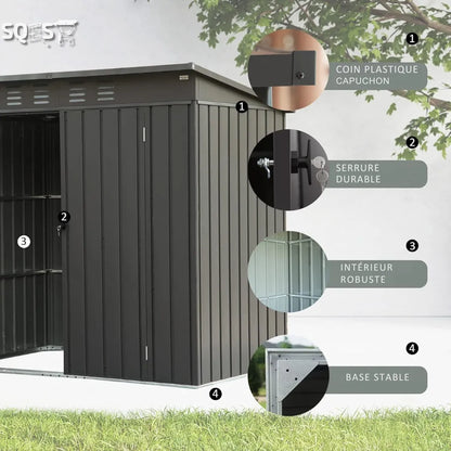 DOUGUA Abri de jardin en métal avec toit incliné - SQES