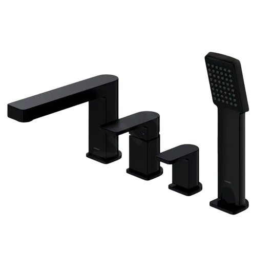 KIT ROBINETTERIE  BAIGNOIR - NOIR BEC MEDIUM  - 4 TROUS ML030H