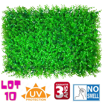 Lot de 10 Panneaux décoratif 3D VIRGINIA - Mur végétal artificiel - 60*40cm - SQES
