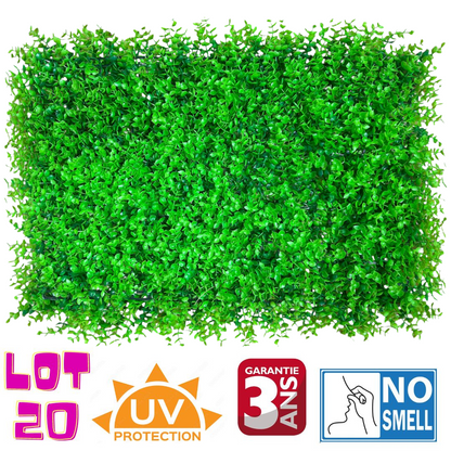 Lot de 20 Panneaux décoratif 3D VIRGINIA - Mur végétal artificiel - 60*40cm - SQES