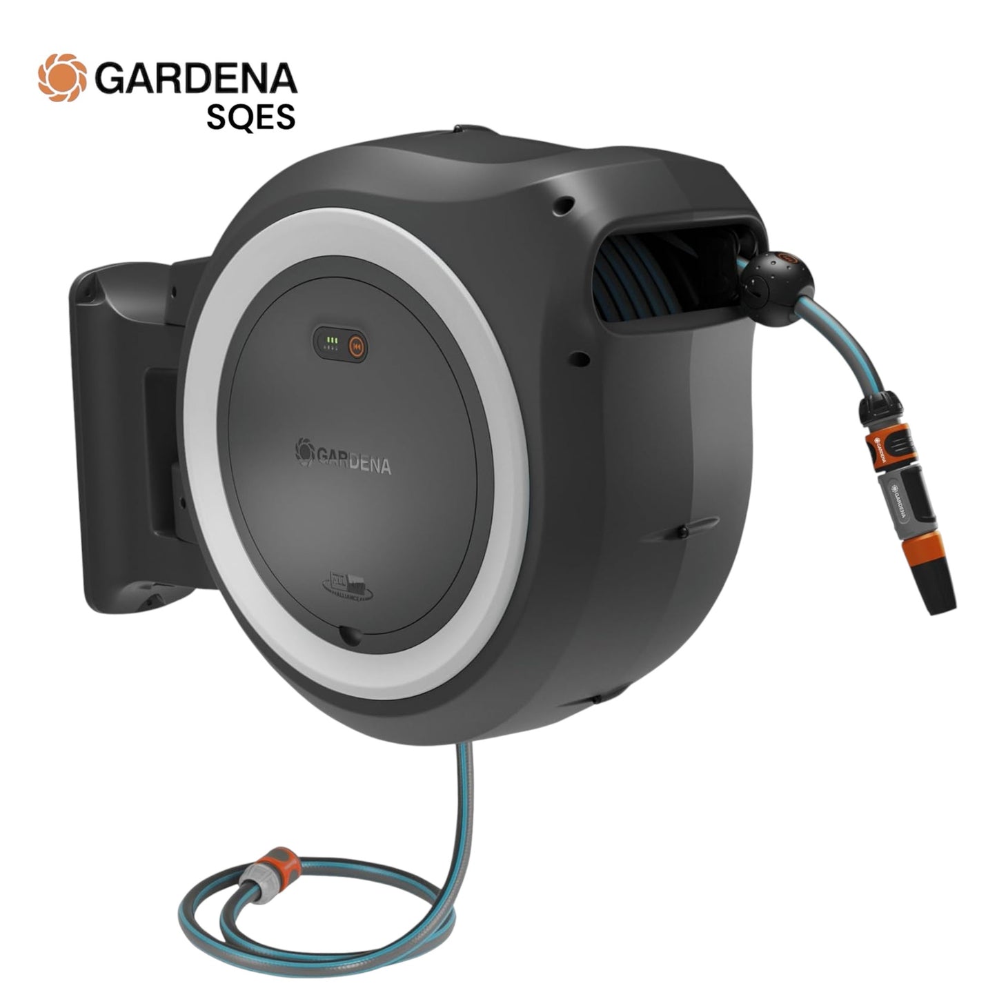 Dévidoir Automatique Mural sur Batterie PowerRoll XXL 40/18V P4A, 40 m GARDENA