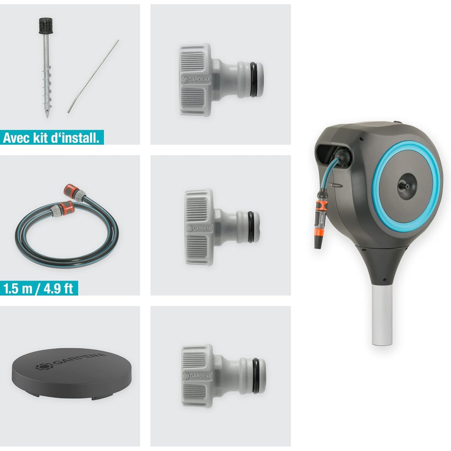 Dévidoir Automatique sur Pic RollUp M 20 m GARDENA