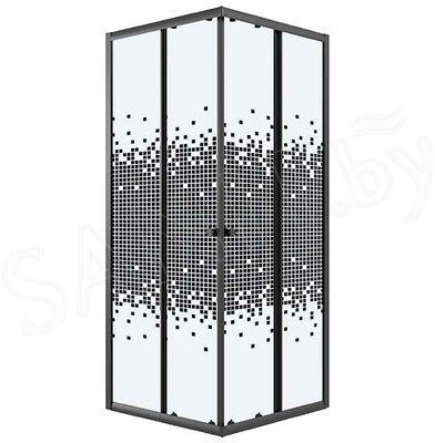 Cabine de douche carré 80/80/190 Noir