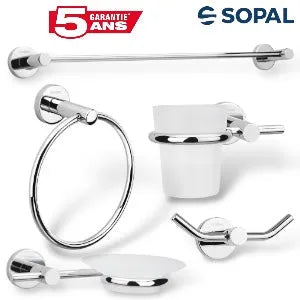 Ensemble 5 accessoires salle de bain yasmin sopal - SQES