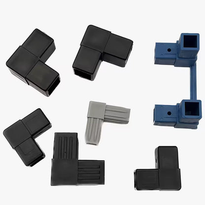 Connecteur de tube carrée 25mm 2 voies Noir - Lot 12pcs - SQES