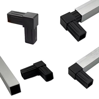 Connecteur de tube carrée 25mm 2 voies Noir - Lot 12pcs - SQES