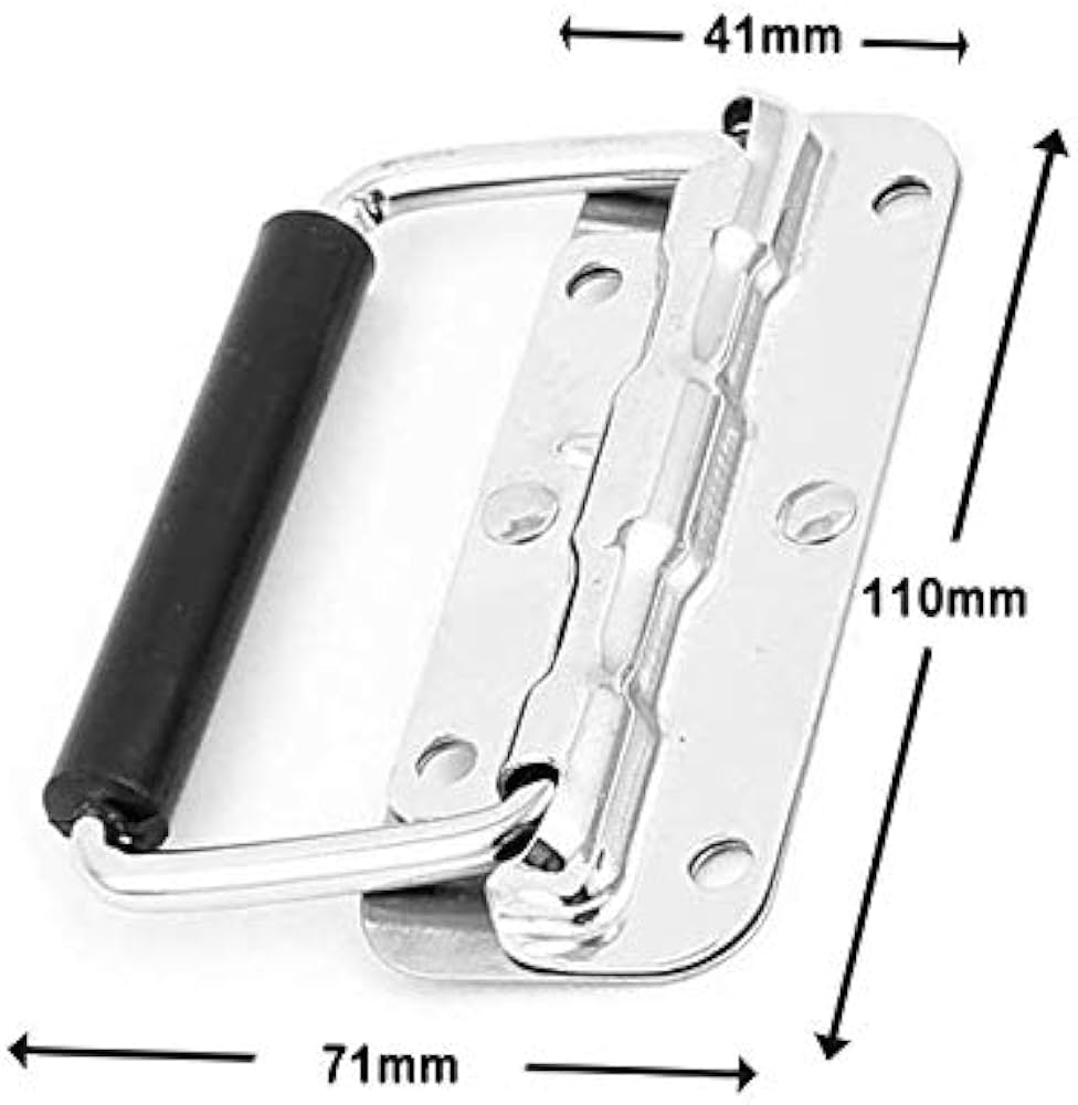 Dimensions poignée pliante inox 71x110mm – fixation encastrable à ressort – SQES