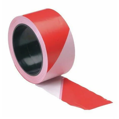 Ruban de signalisation chantier 100m x 70mm Rouge et Blanc - SQES