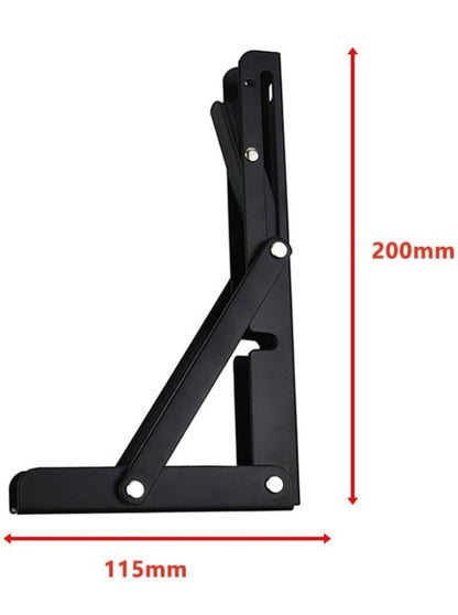 Support Étagère Pliante Noir en Inox – Pack de 2 Consoles - 19 CM