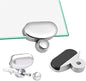 Lot de 8 Clips Miroir Murale Plastique Support Ovale Argenté