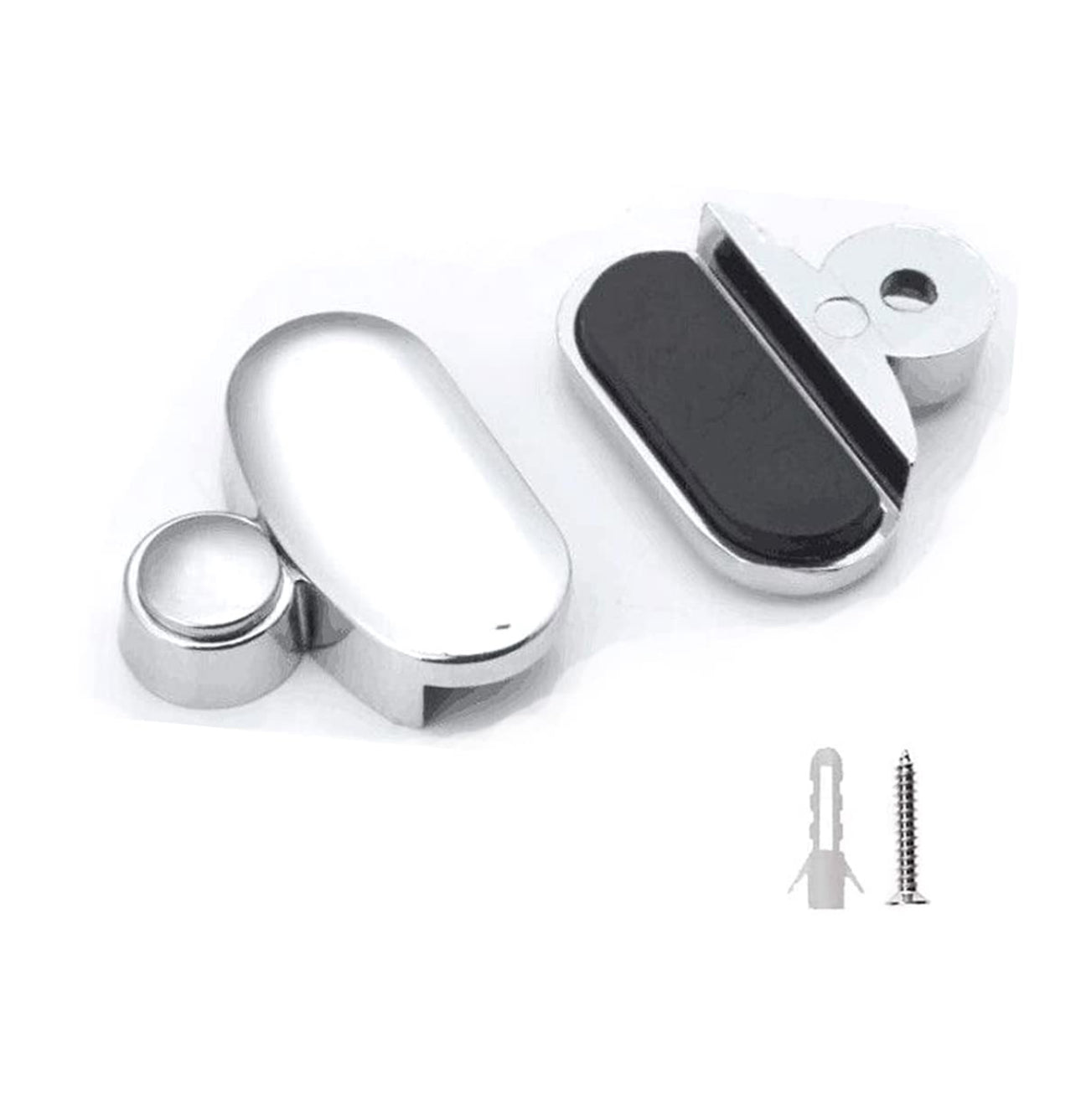 Lot de 8 Clips Miroir Murale Plastique Support Ovale Argenté