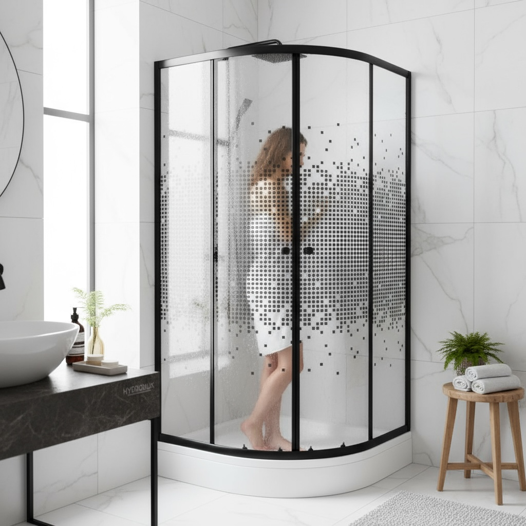 Cabine de douche rond 80/80/190 Noir