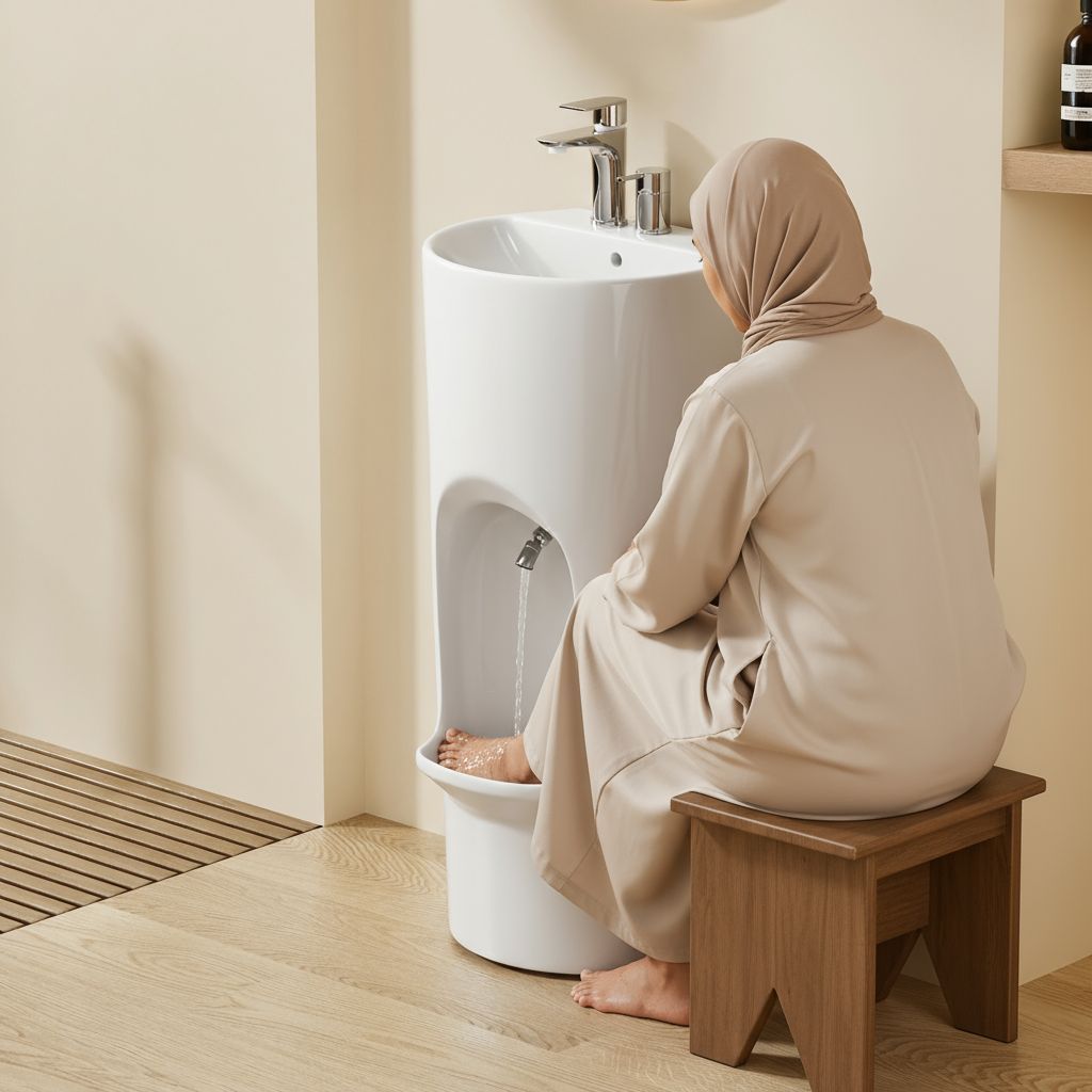 Lavabo bidet 2 en 1 en céramique blanche SQES Tunisie, sanitaire moderne pour salle de bain, bricolage et quincaillerie de qualité à prix pas cher.