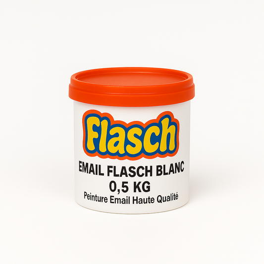 Petit pot Email Flasch Blanc 0.5 KG sans manche
EMAIL FLASCH BLANC 0.5 KG - Peinture Email Haute Qualité