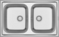 Évier Inox 84x48 cm - 2 Cuves Carrées Encastrables | Banka Sinks - SQES