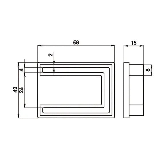 Embouts extérieurs pour barres en acier plein de forme U - 20 pcs - SQES