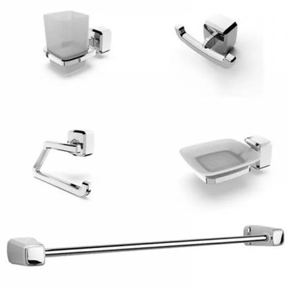 Ensemble accessoires Salle De Bain - En plastique chrome - 5 Pièces - SQES